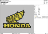 Honda Logo Embroidery File 4 Sizes