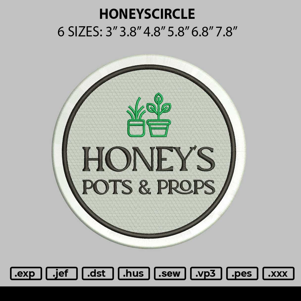 Honeyscircle Embroidery File 6 sizes