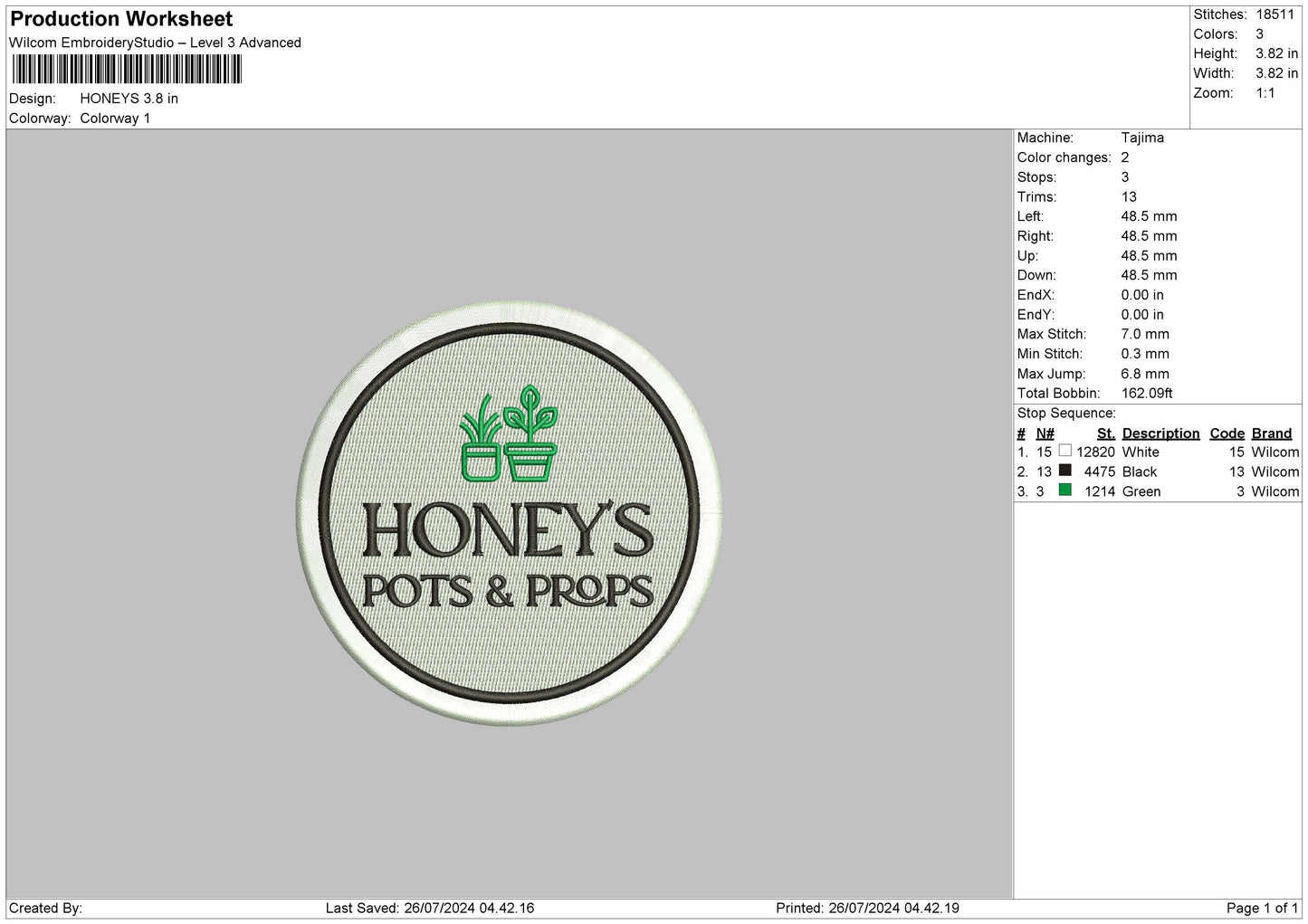 Honeyscircle Embroidery File 6 sizes