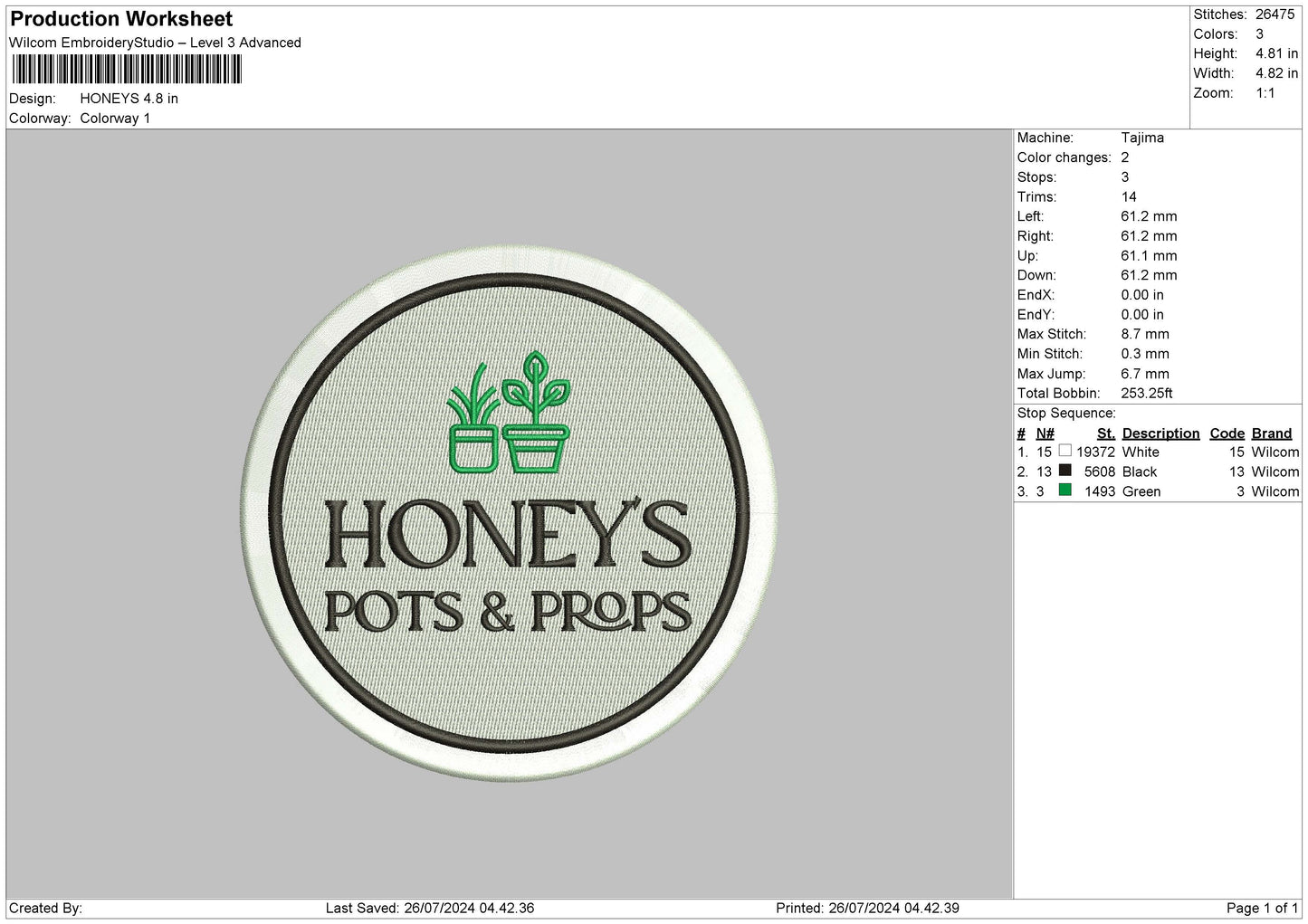 Honeyscircle Embroidery File 6 sizes