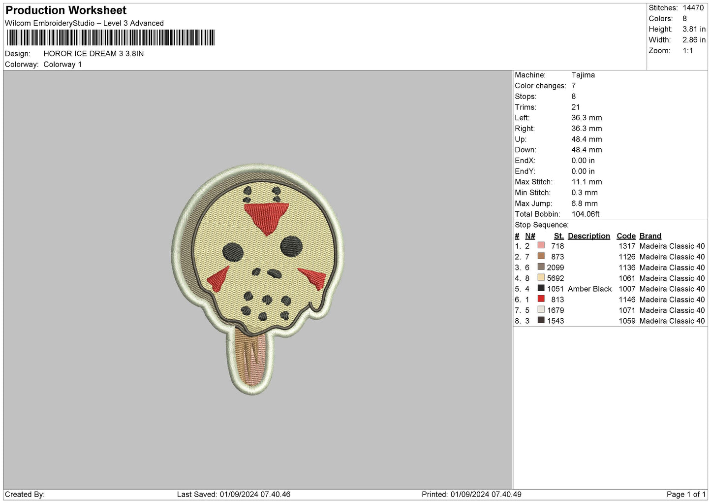 Ghost Ice 03 Embroidery File 6 sizes