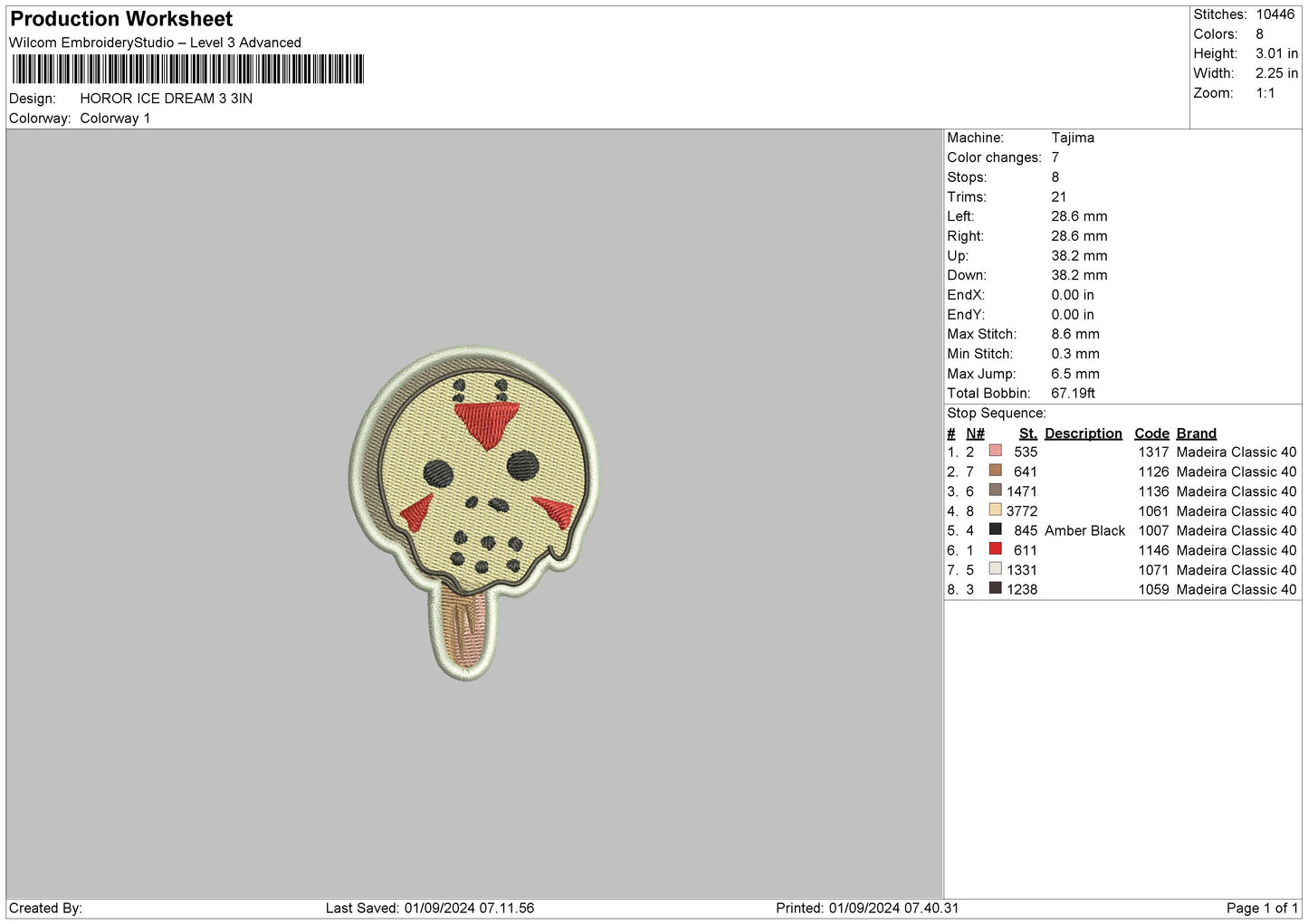 Ghost Ice 03 Embroidery File 6 sizes