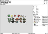 Horror Gang 0408 Embroidery File 6 sizes