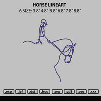 Horse Lineart Embroidery File 6 sizes