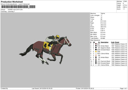 Horse 2310 Embroidery File 6 sizes