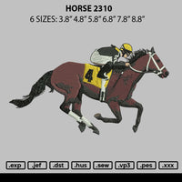 Horse 2310 Embroidery File 6 sizes