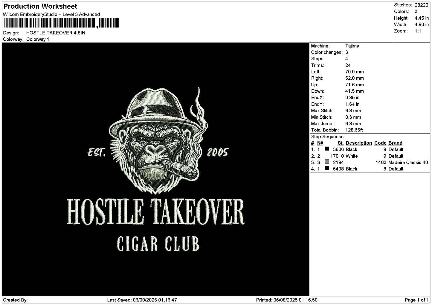 Hostiletext Embroidery File 6 sizes