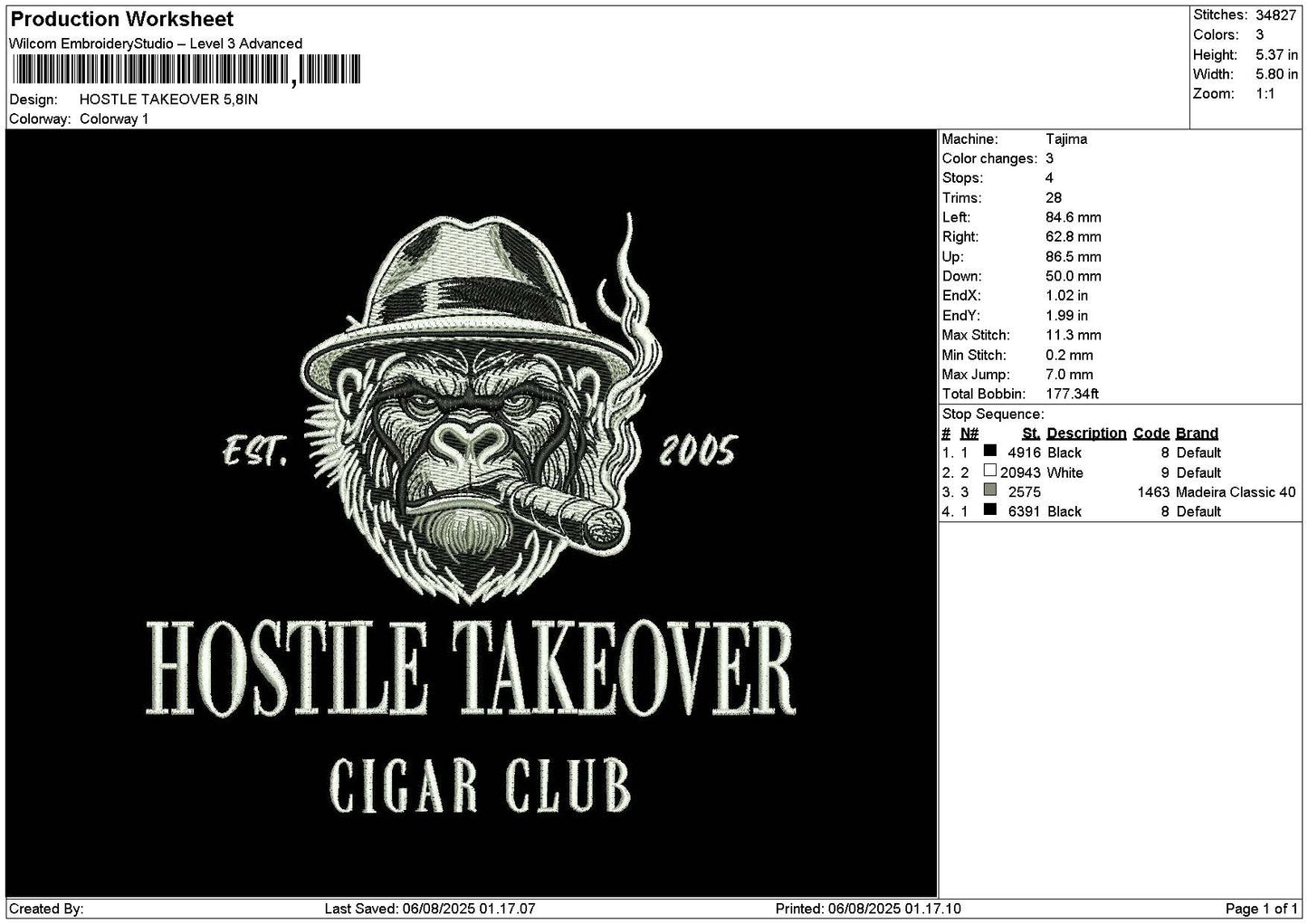 Hostiletext Embroidery File 6 sizes