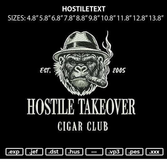 Hostiletext Embroidery File 6 sizes