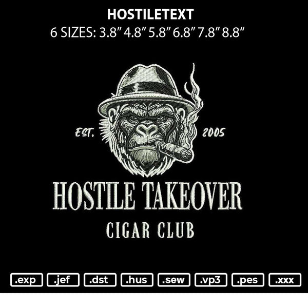 Hostiletext Embroidery File 6 sizes