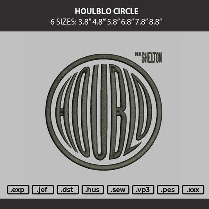 Huoblo Circle Embroidery Machine Design File 6 sizes