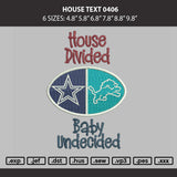 House Text 0406 Embroidery Machine Design File 6 sizes