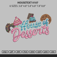 Housetext 2106 Embroidery File 6 sizes