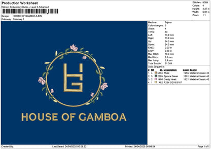 Housetext 2404 Embroidery File 6 sizes