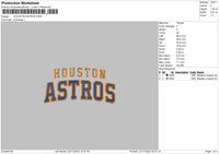 Houston Astros Embroidery File 6 sizes