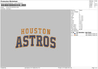 Houston Astros Embroidery File 6 sizes