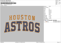 Houston Astros Embroidery File 6 sizes