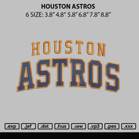 Houston Astros Embroidery File 6 sizes