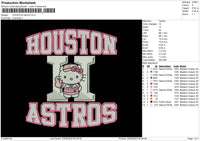 Astros Kitty Embroidery File 6 sizes