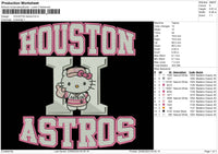 Astros Kitty Embroidery File 6 sizes