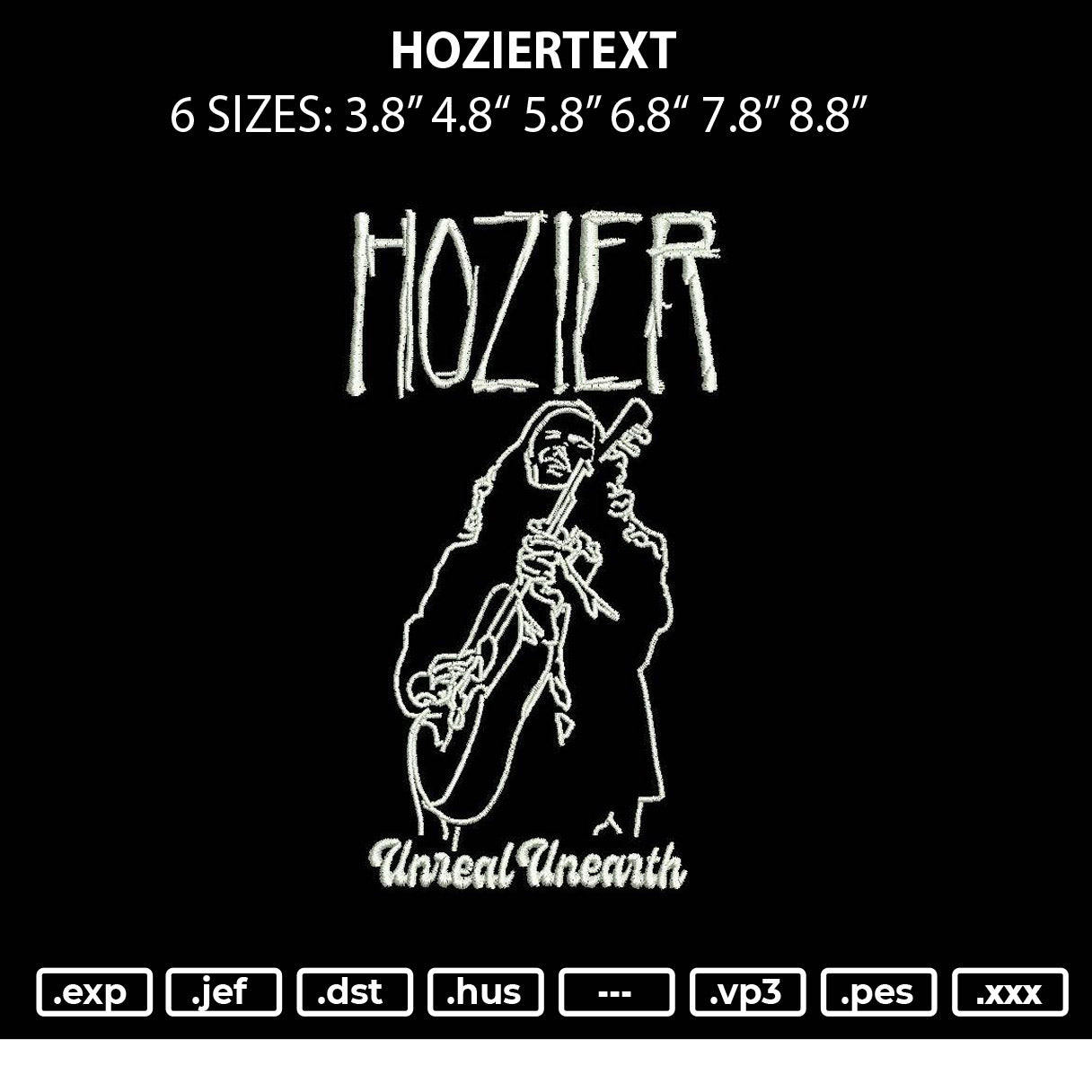 Hoziertext Embroidery File 6 sizes