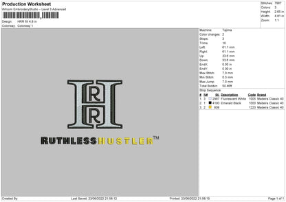 HRR Embroidery File 4 size
