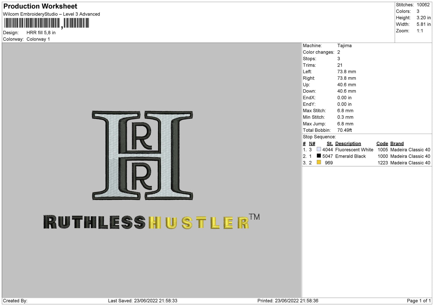 HRR Embroidery File 4 size