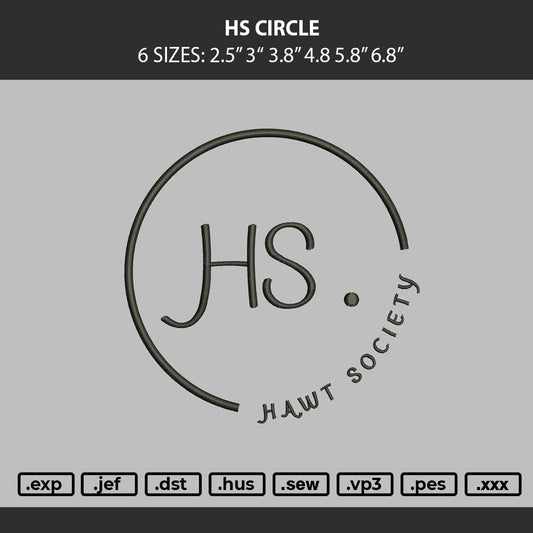 Hs Circle Embroidery Machine Design File 6 sizes