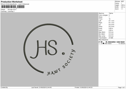 Hs Circle Embroidery Machine Design File 6 sizes
