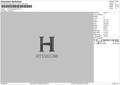 Ht Designs Puff Embroidery File 6 sizes