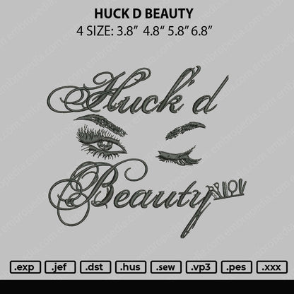 Huck D Beauty Embroidery File 4 size