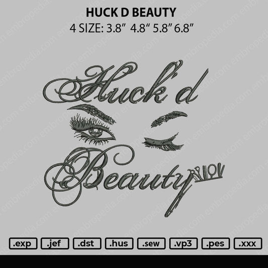 Huck D Beauty Embroidery File 4 size