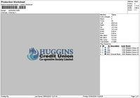 Hugginstext Embroidery File 6 sizes