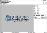 Hugginstext Embroidery File 6 sizes