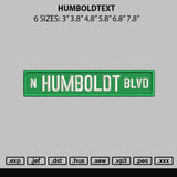 Humboldtext Embroidery File 6 sizes