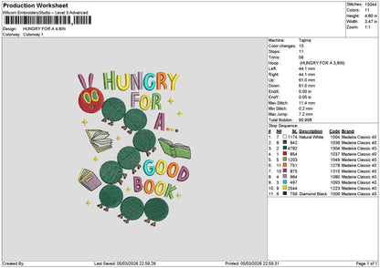 Hungrytext Embroidery File 6 sizes