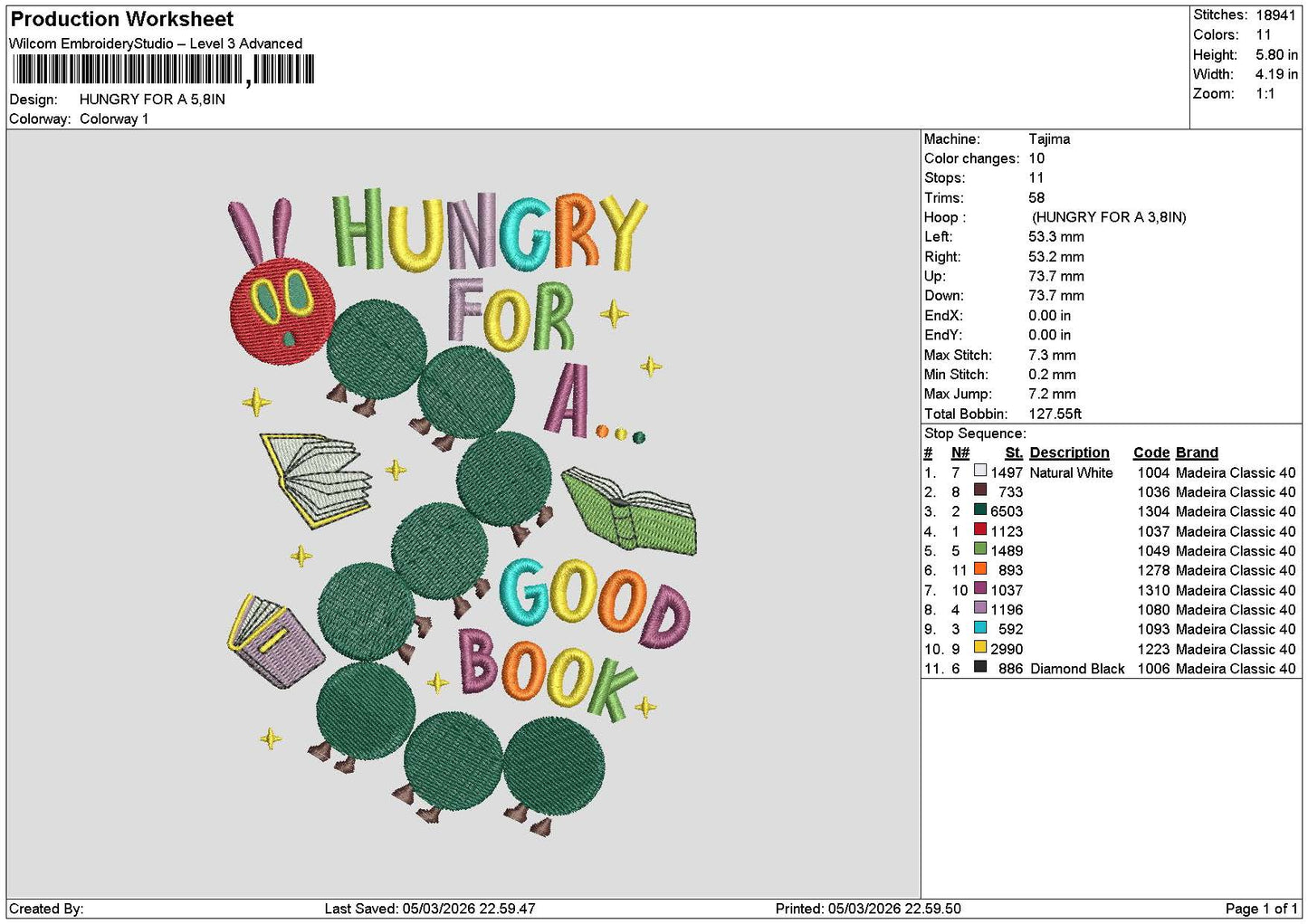 Hungrytext Embroidery File 6 sizes