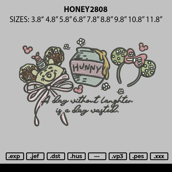 Honey2808 Embroidery File 6 sizes