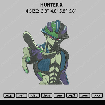 Hunter X Embroidery File 4 size