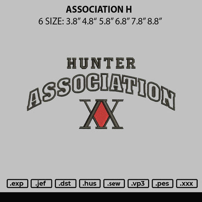 Association Embroidery File 6 sizes