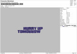 HURRY UP regular Embroidery Files