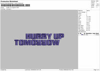 HURRY UP regular Embroidery Files