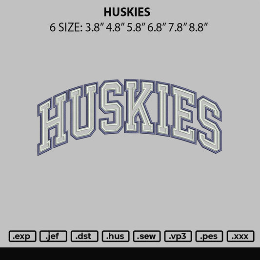 Huskies 02 Embroidery File 6 sizes