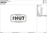 Hut Text Embroidery File 6 sizes
