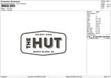 Hut Text Embroidery File 6 sizes