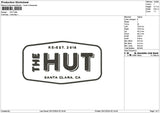 Hut Text Embroidery File 6 sizes