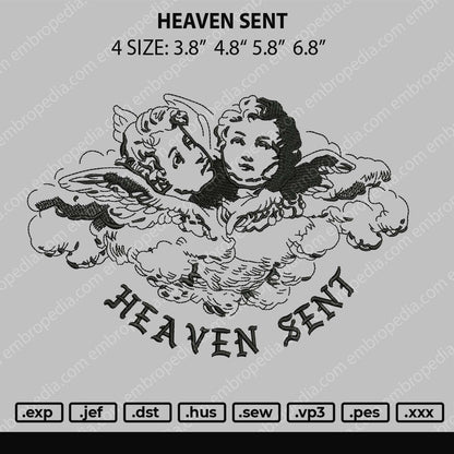 Heaven Sent Embroidery File 4 size