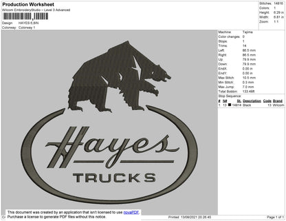 Hayes Embroidery File 4 size