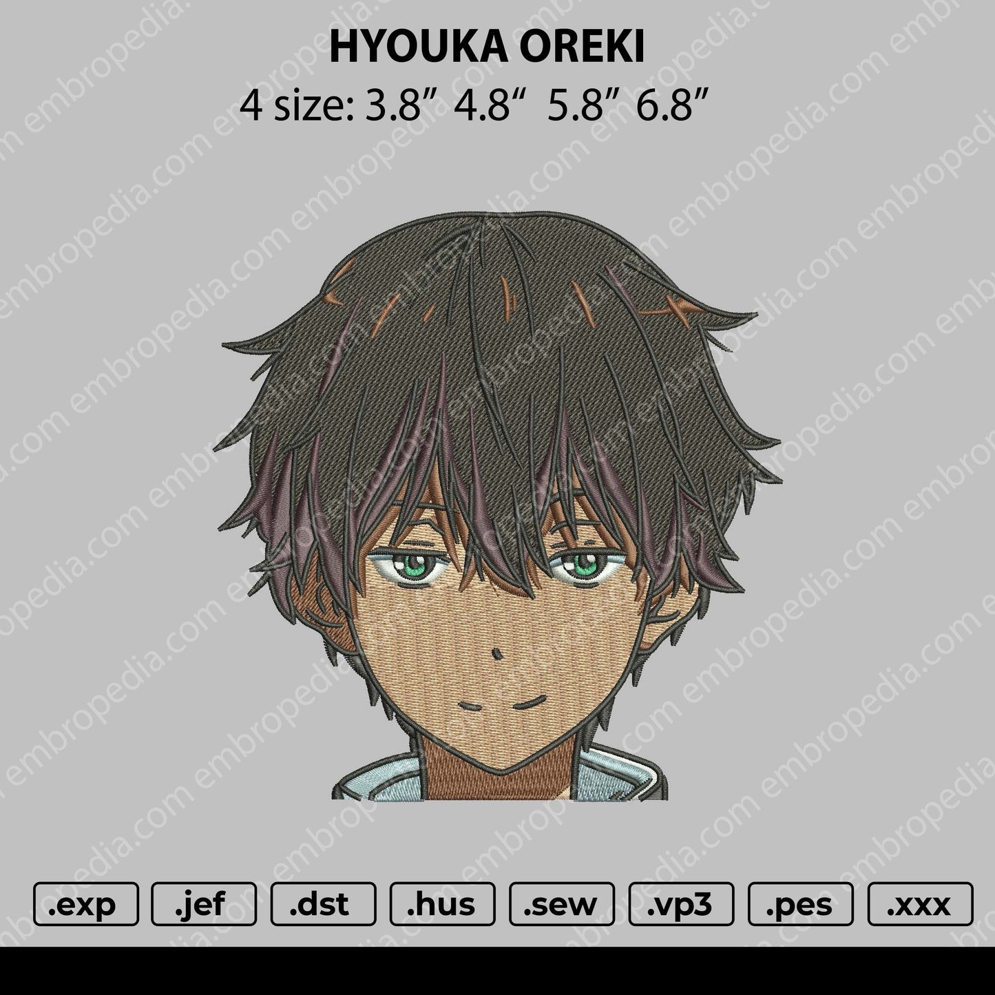 Hyouka Oreki Embroidery File 4 size