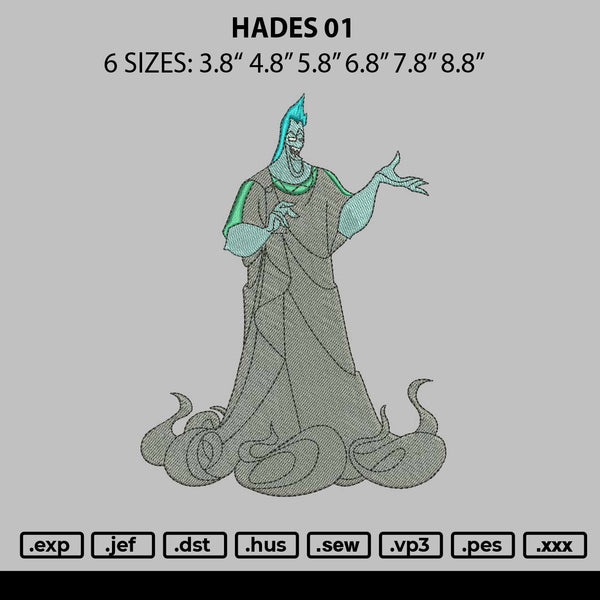 Hades 01 Embroidery File 6 sizes
